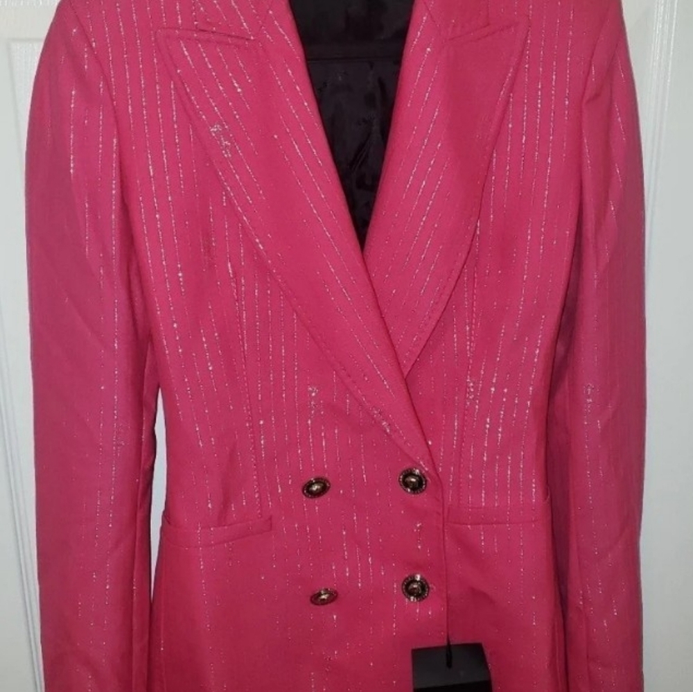 Gianni Versace Pink Pinstripe Blazer